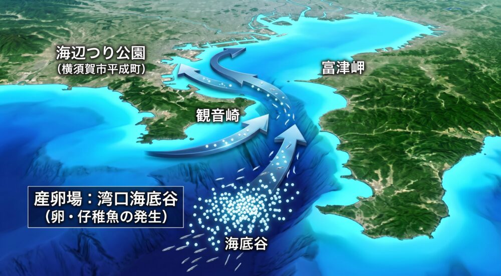 タチウオの産卵場所