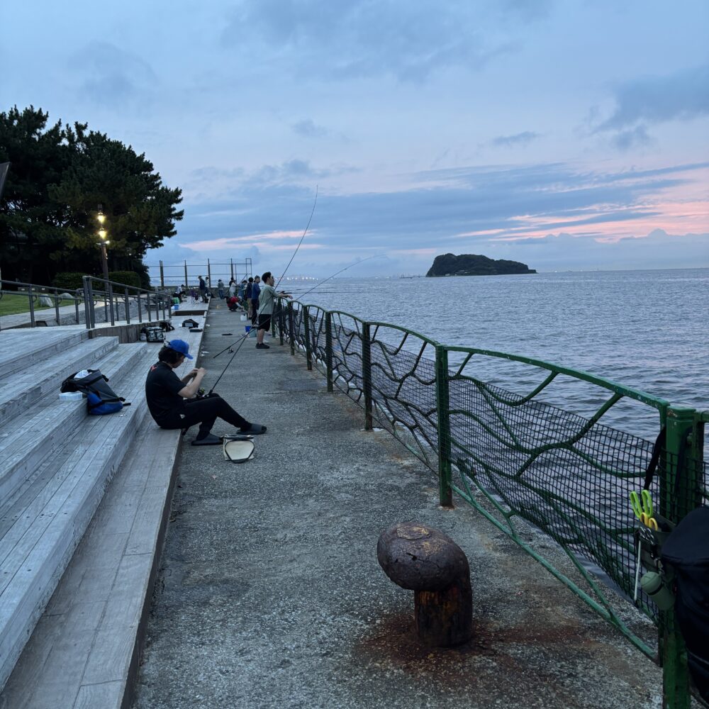 2026年7月4日19時頃の海辺つり公園先端少し手前付近の風景