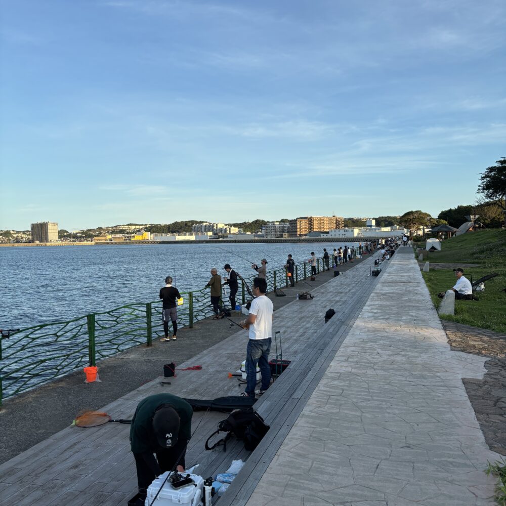 2026年7月19日18時頃の海辺つり公園中央付近の風景