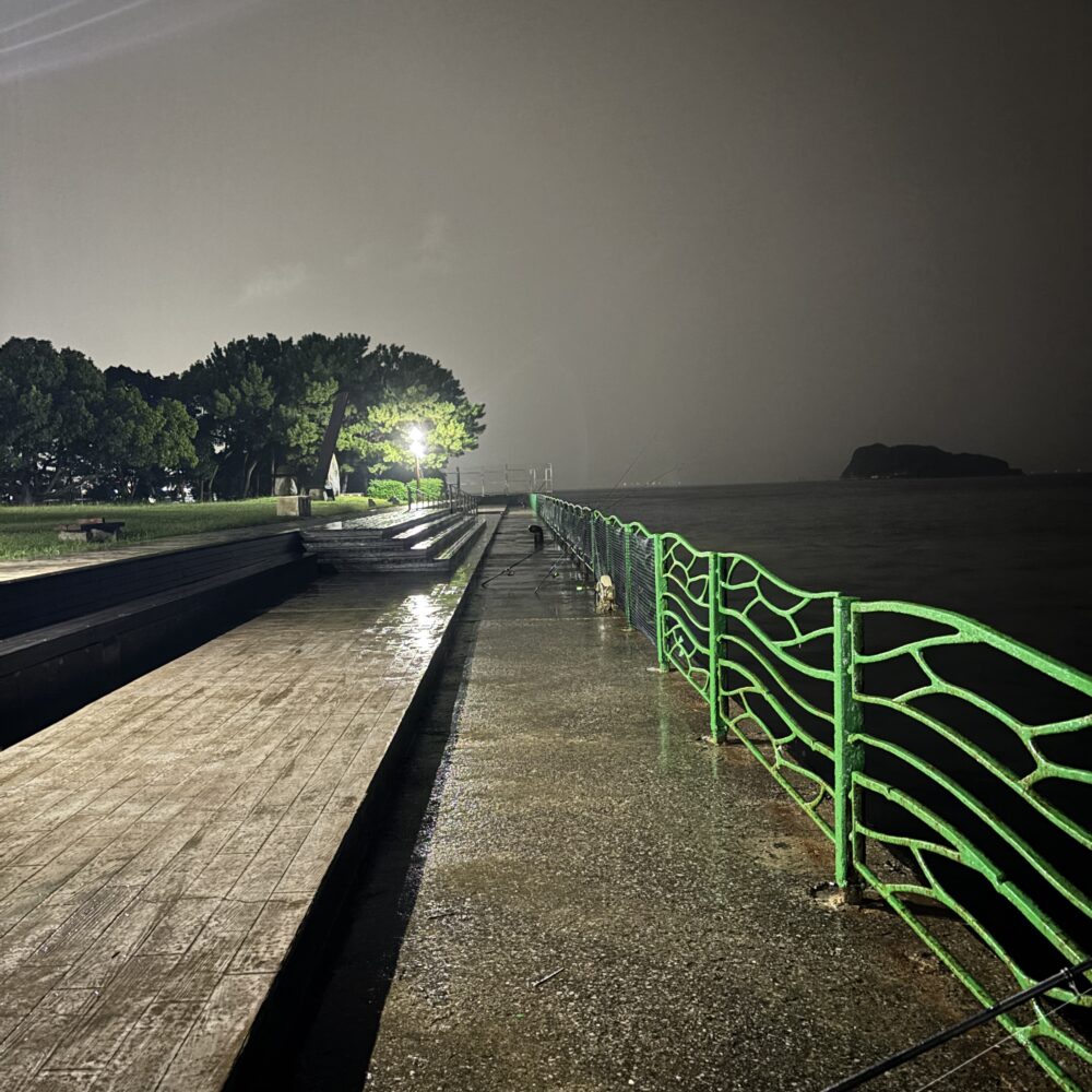 2026年8月22日19時46分頃(豪雨明け)の海辺つり公園中央付近の風景