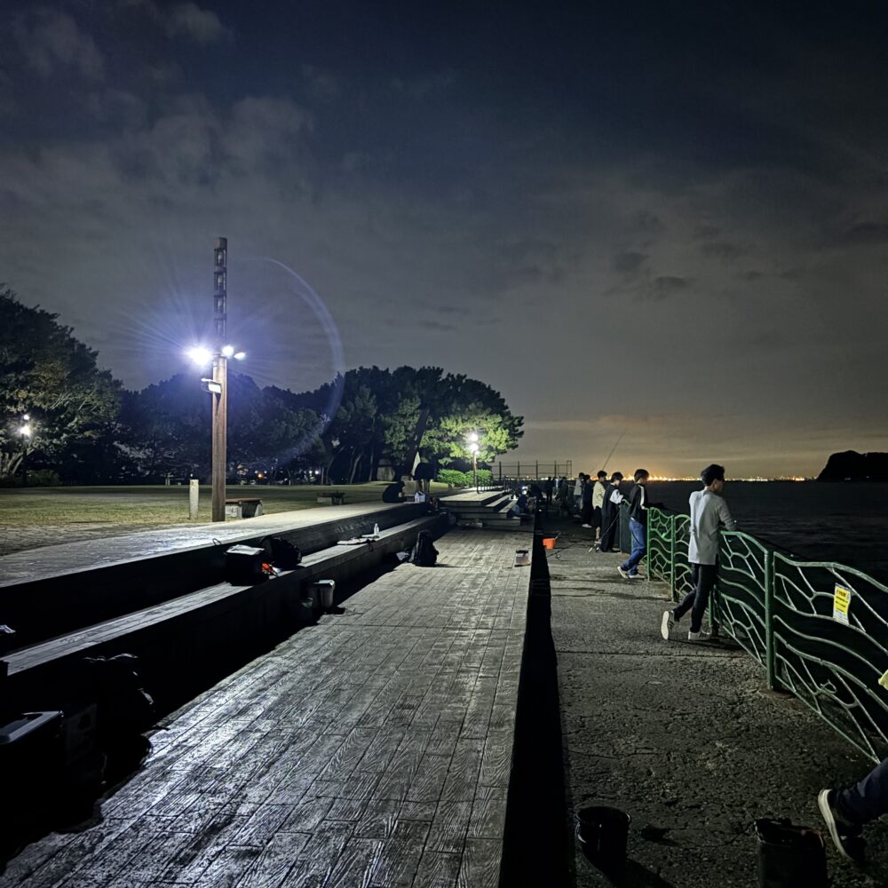 2026年9月25日19時37分頃の海辺つり公園中央付近先端よりの風景